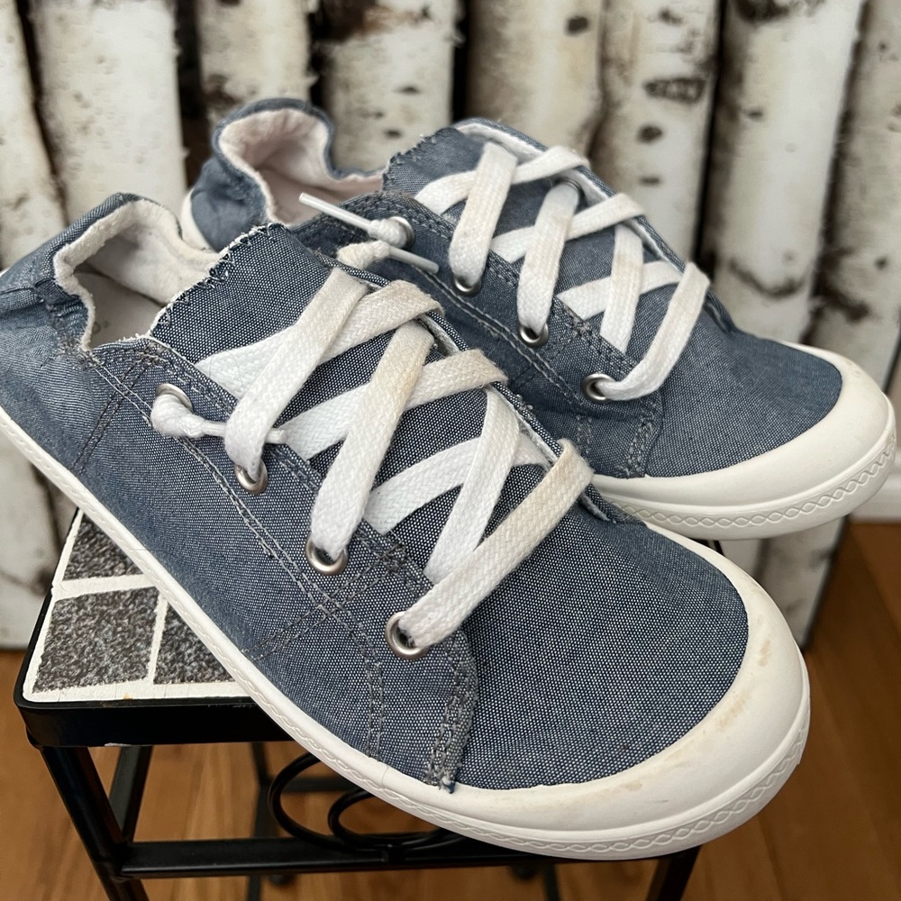 Time And true Memory Foam Denim Sneakers * Shown Live